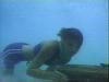 Colleen under water for a challenge
